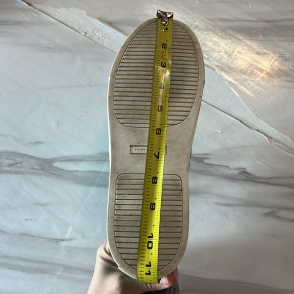 Tory Sport | Green Ribbed Cloth Leather Lace Up Love All Sneakers 10.5 - Picture 10 of 10